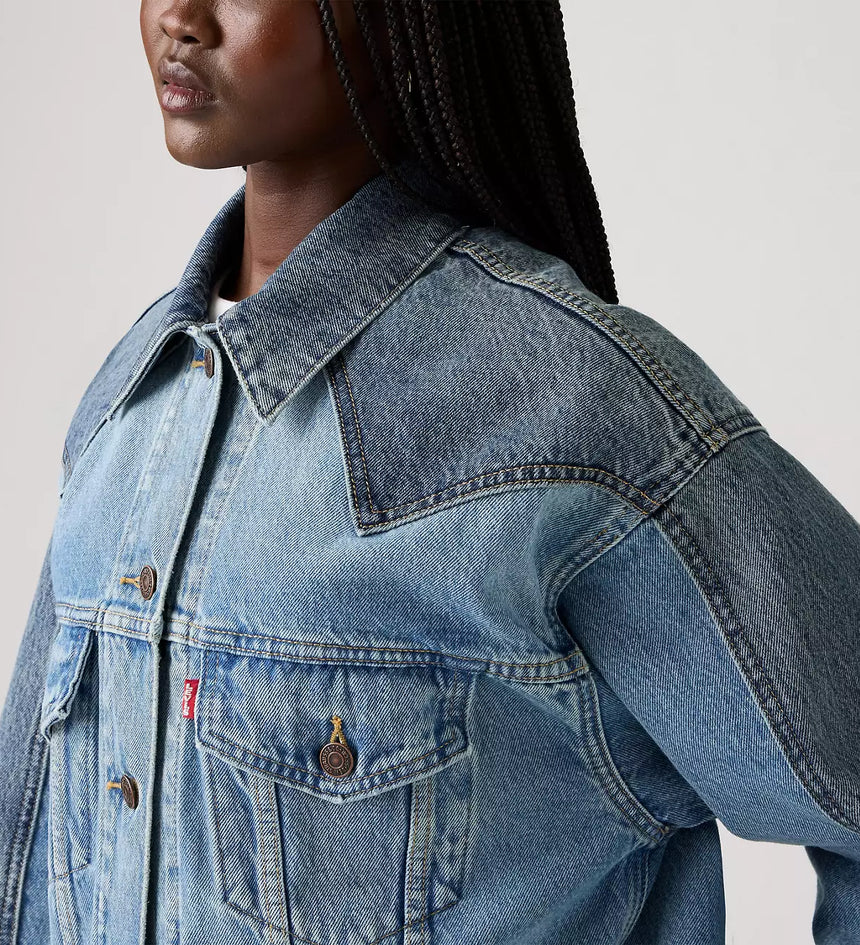 levi's® women's '90s western pieced trucker jacket 003RS0000XXS- Medium Indigo – Levi's Hong Kong