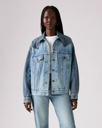 levi's® women's '90s western pieced trucker jacket 003RS0000XXS- Medium Indigo  – Levi's Hong Kong