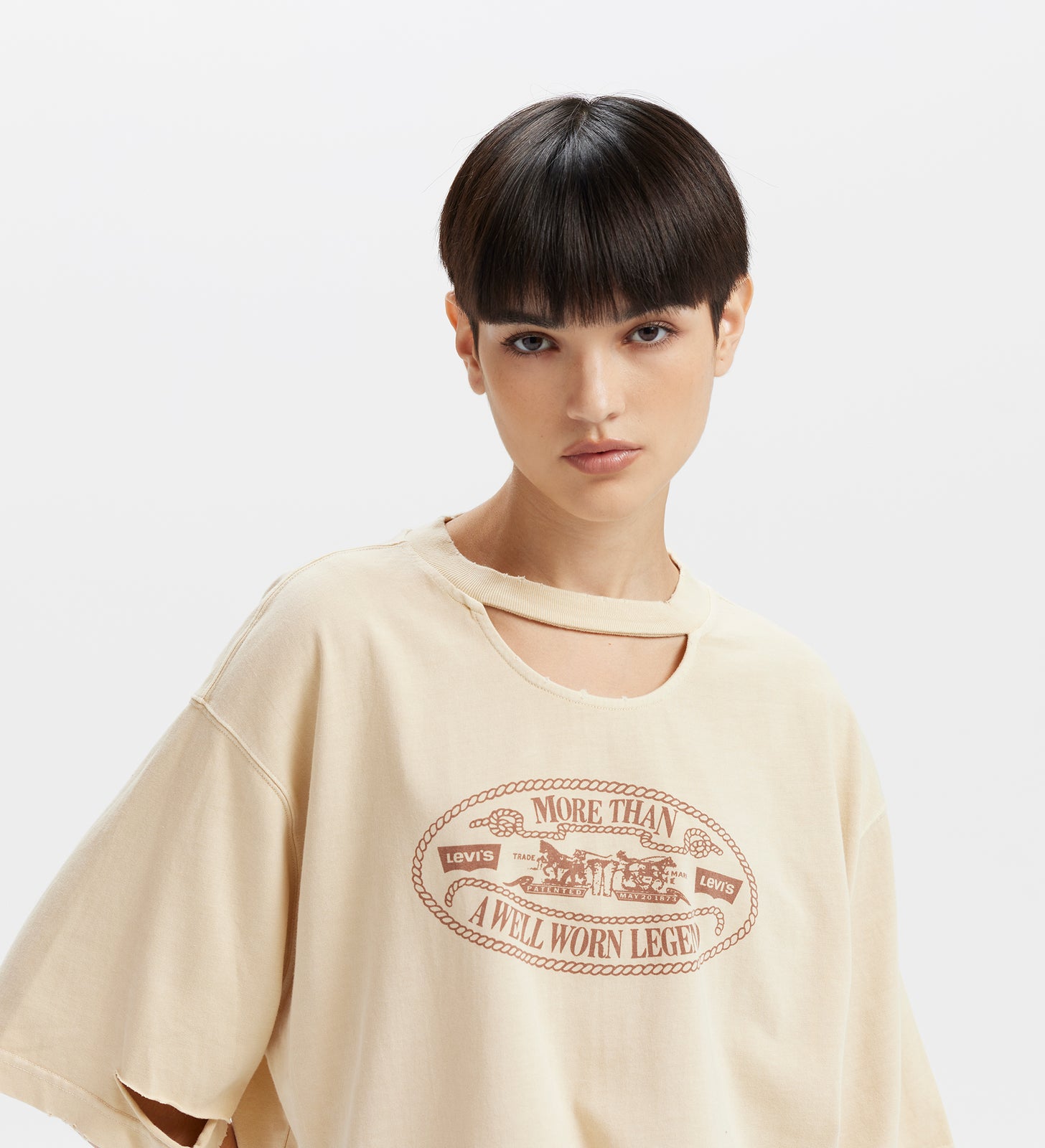 levi’s® women's distressed design printed logo short sleeve tee 003SP0001XS- Multi – Levi's Hong Kong