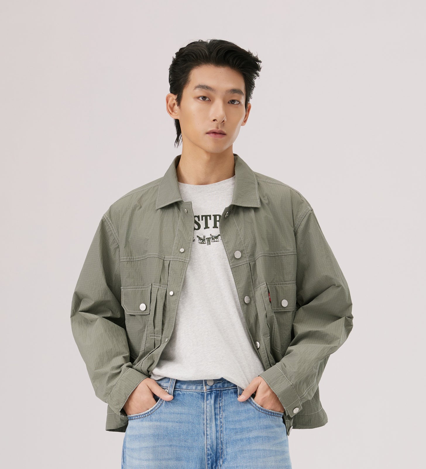  levi's® cool tech hooded type ii trucker 連帽牛仔外套 | 男裝 006PC0001L- Green – Levi's 香港