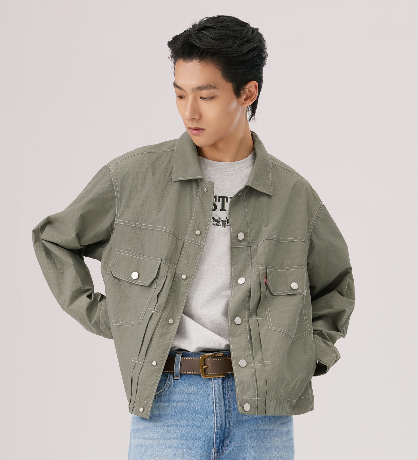  levi's® cool tech hooded type ii trucker 連帽牛仔外套 | 男裝 006PC0001L- Green – Levi's 香港