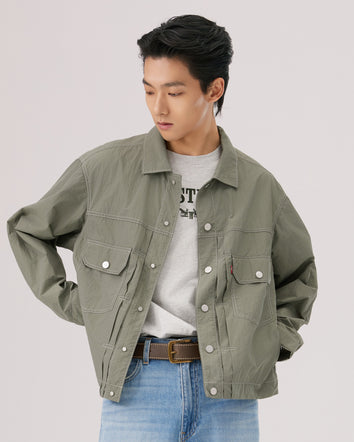  levi's® cool tech hooded type ii trucker 連帽牛仔外套 | 男裝 006PC0001S- Green  – Levi's 香港