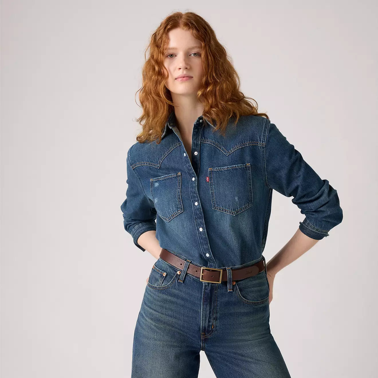 Levi's® Rectangle Buckle 方扣皮帶 | 女裝  