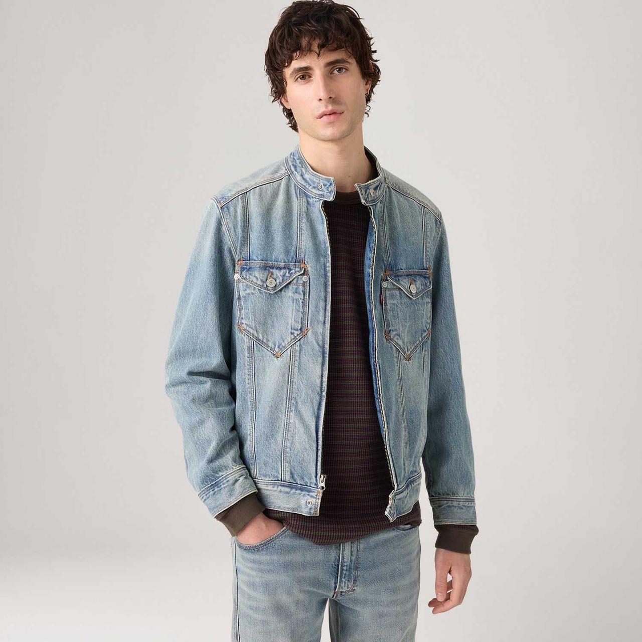 levi's® men's twisted moto jacket 008AS0002XS- Light Indigo – Levi's Hong Kong