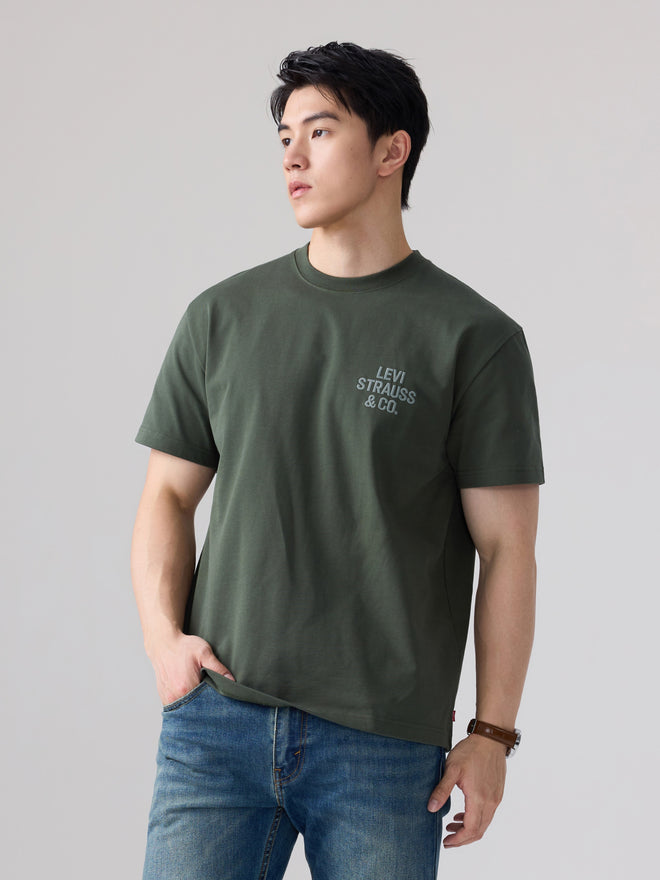  levi's® 胸口 logo 寬鬆 t恤 | 男裝 006Q00002XS- Green  – Levi's 香港