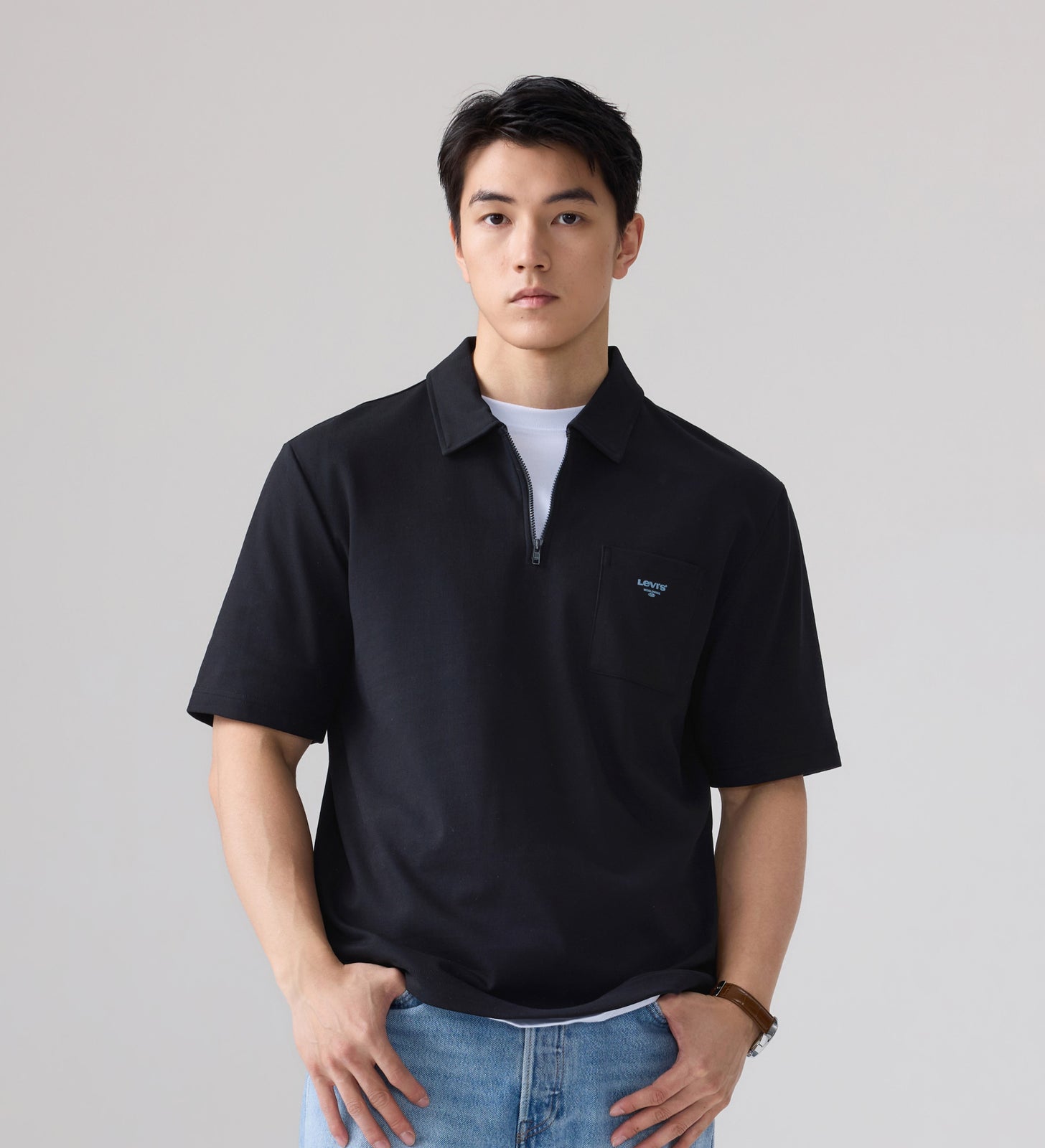  levi's® sorona® 涼感寬鬆 polo 恤 | 男裝 006P10002S- Black – Levi's 香港