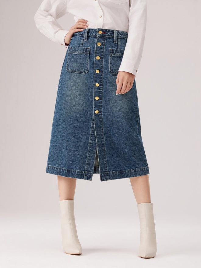 levi's® women's button-front denim skirt 006JO000127- Indigo  – Levi's Hong Kong