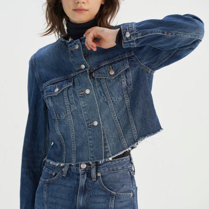 levi's® women's classic round neck denim jacket 001C10001XS- Indigo – Levi's Hong Kong
