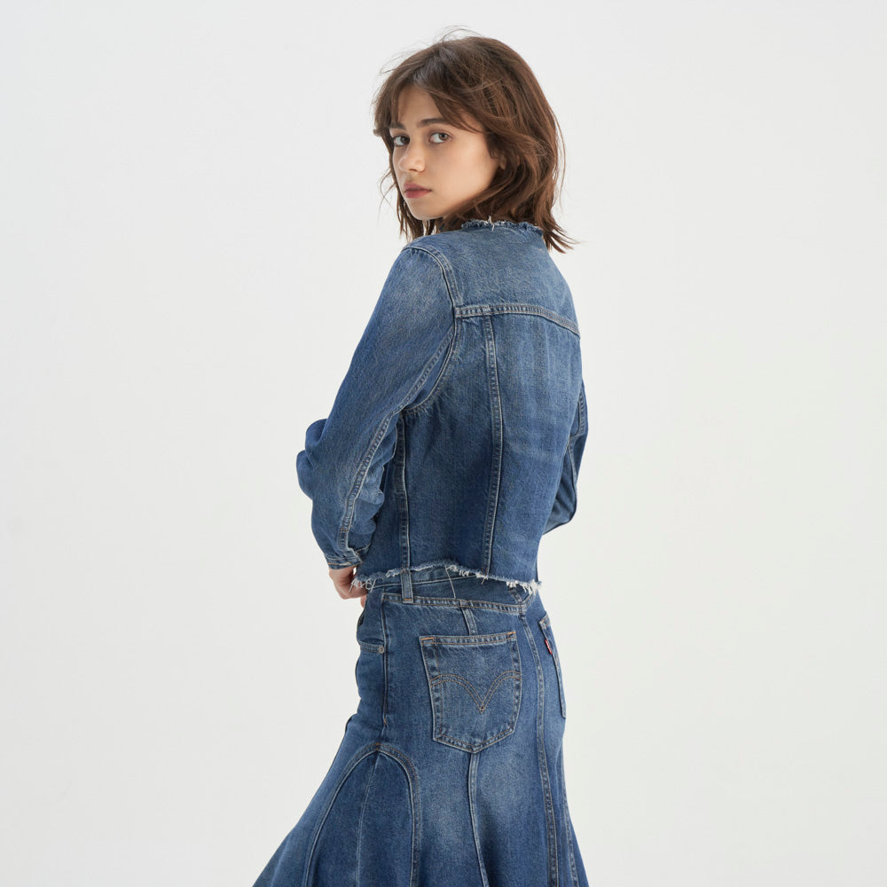 levi's® women's classic round neck denim jacket 001C10001XS- Indigo – Levi's Hong Kong