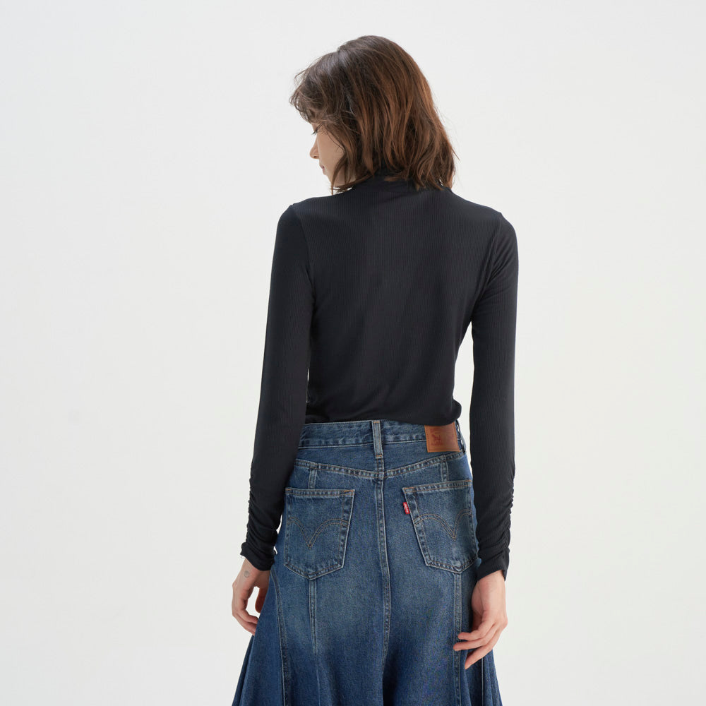 levi's® 黑色長袖高領上衣 | 女裝 001XT0000XS- Black – Levi's 香港