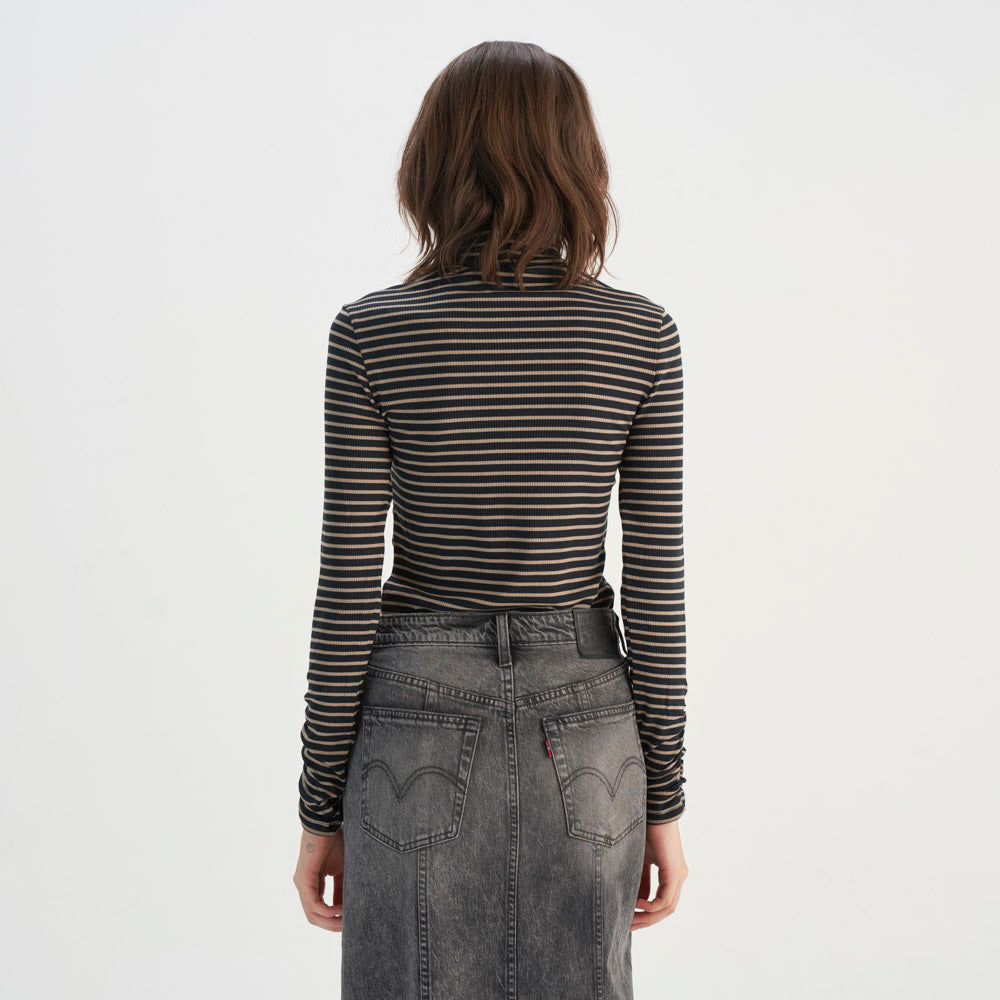 levi's® women's black and tan striped turtleneck top 001XT0001XS- Brown – Levi's Hong Kong