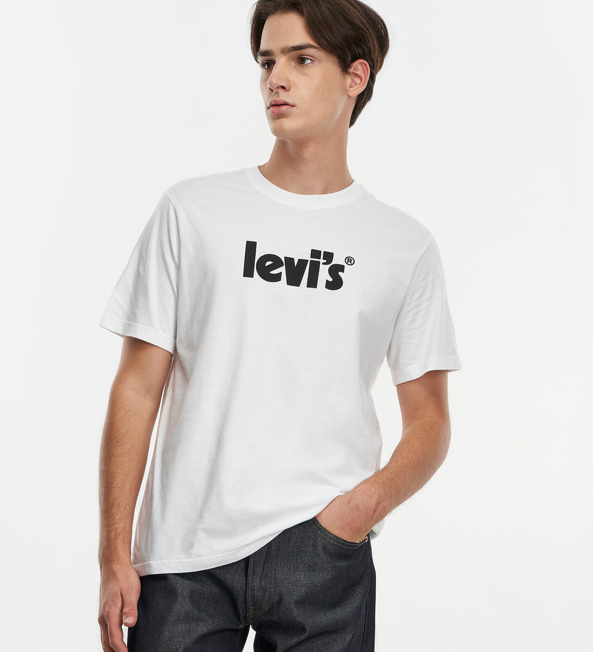 levi's® 鬆身短袖印花t-shirt | 男裝 161430390S- POSTER LOGO WHITE – Levi's 香港