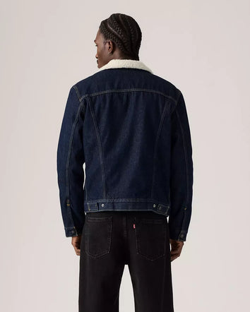 levi's® type iii sherpa trucker 羊毛外套 | 男裝   163650271XS- Dark Indigo  – Levi's 香港