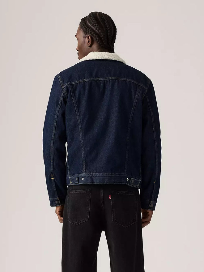 levi's® type iii sherpa trucker 羊毛外套 | 男裝   163650271XS- Dark Indigo  – Levi's 香港
