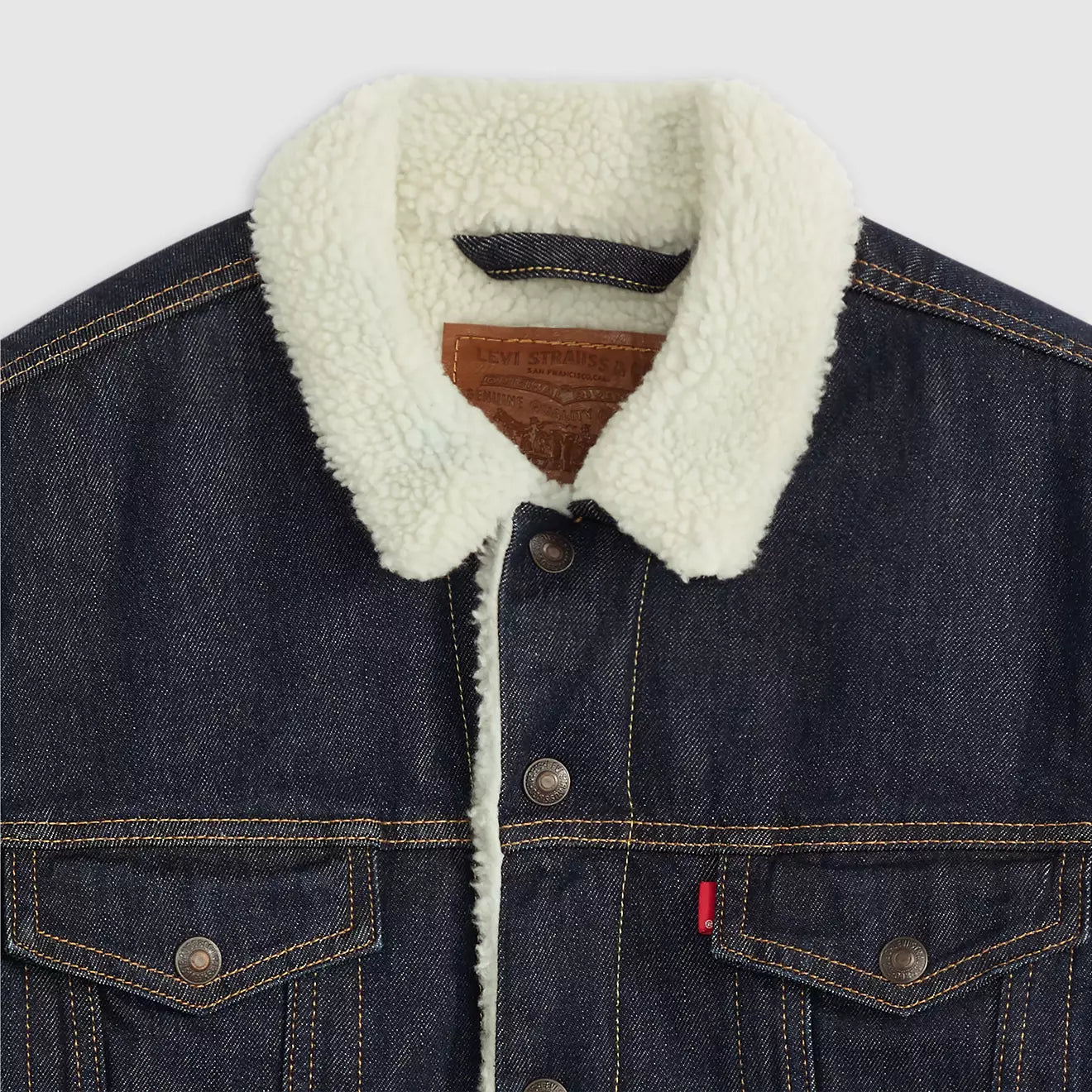 levi's® type iii sherpa trucker 羊毛外套 | 男裝   163650271XS- Dark Indigo – Levi's 香港