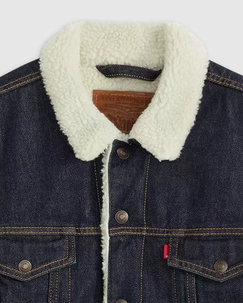 levi's® type iii sherpa trucker 羊毛外套 | 男裝   163650271XS- Dark Indigo  – Levi's 香港