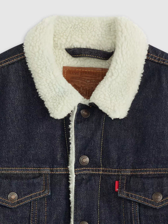 levi's® type iii sherpa trucker 羊毛外套 | 男裝   163650271XS- Dark Indigo  – Levi's 香港