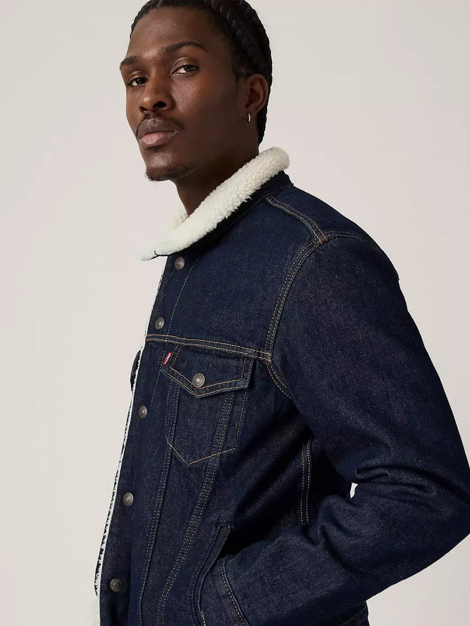 levi's® type iii sherpa trucker 羊毛外套 | 男裝   163650271XS- Dark Indigo  – Levi's 香港