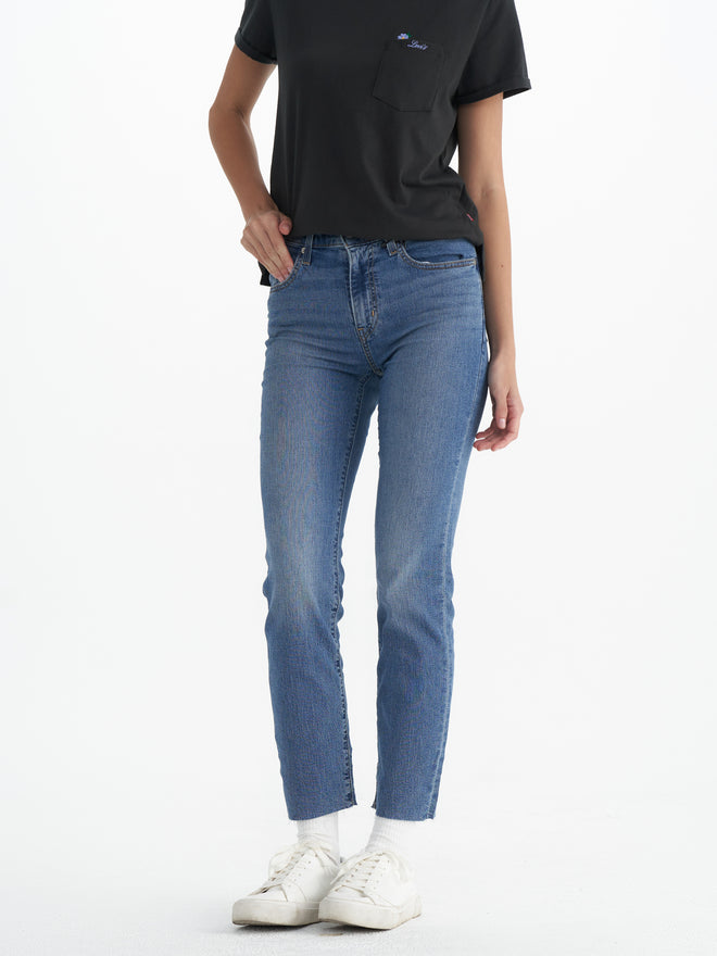 levi's® women's 724 high rise straight cool jeans 1888303302428 Light Indigo  – Levi's Hong Kong
