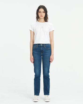 levi's® performance warm 724™ high-waisted straight jeans 1888304342530 Indigo  – Levi's Hong Kong