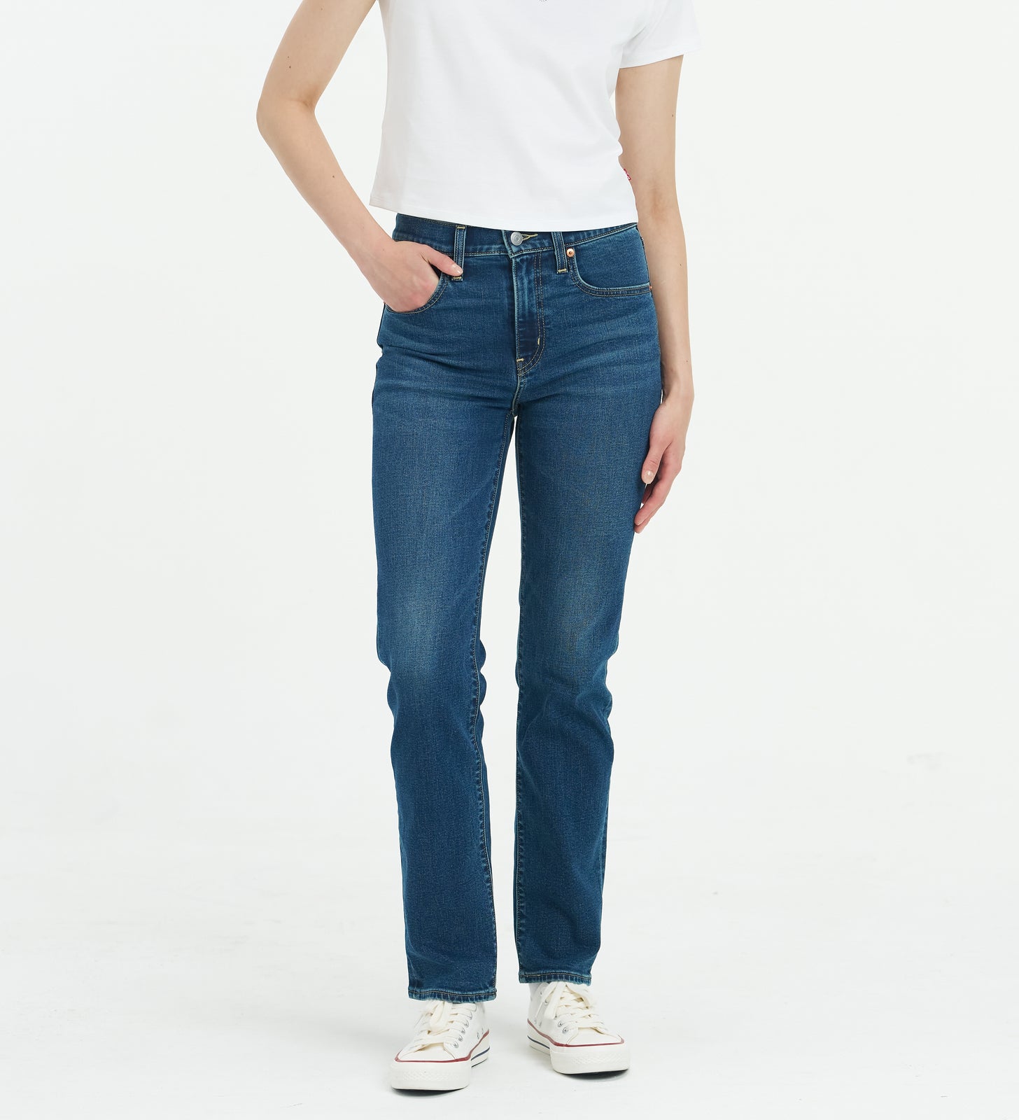 levi's® performance warm 724™ high-waisted straight jeans 1888304342830 Indigo – Levi's Hong Kong