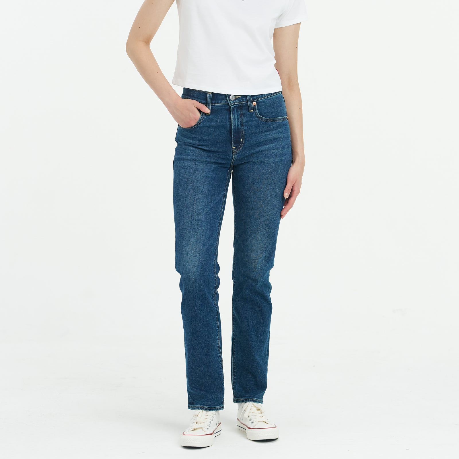 levi's® performance warm 724™ 高腰直筒牛仔褲|女裝 1888304342530 Indigo – Levi's 香港