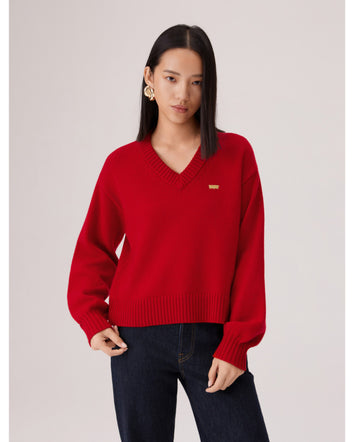 levi's® 2026 新年限定v領毛衣 | 女裝 006Q50001XS- Red  – Levi's 香港