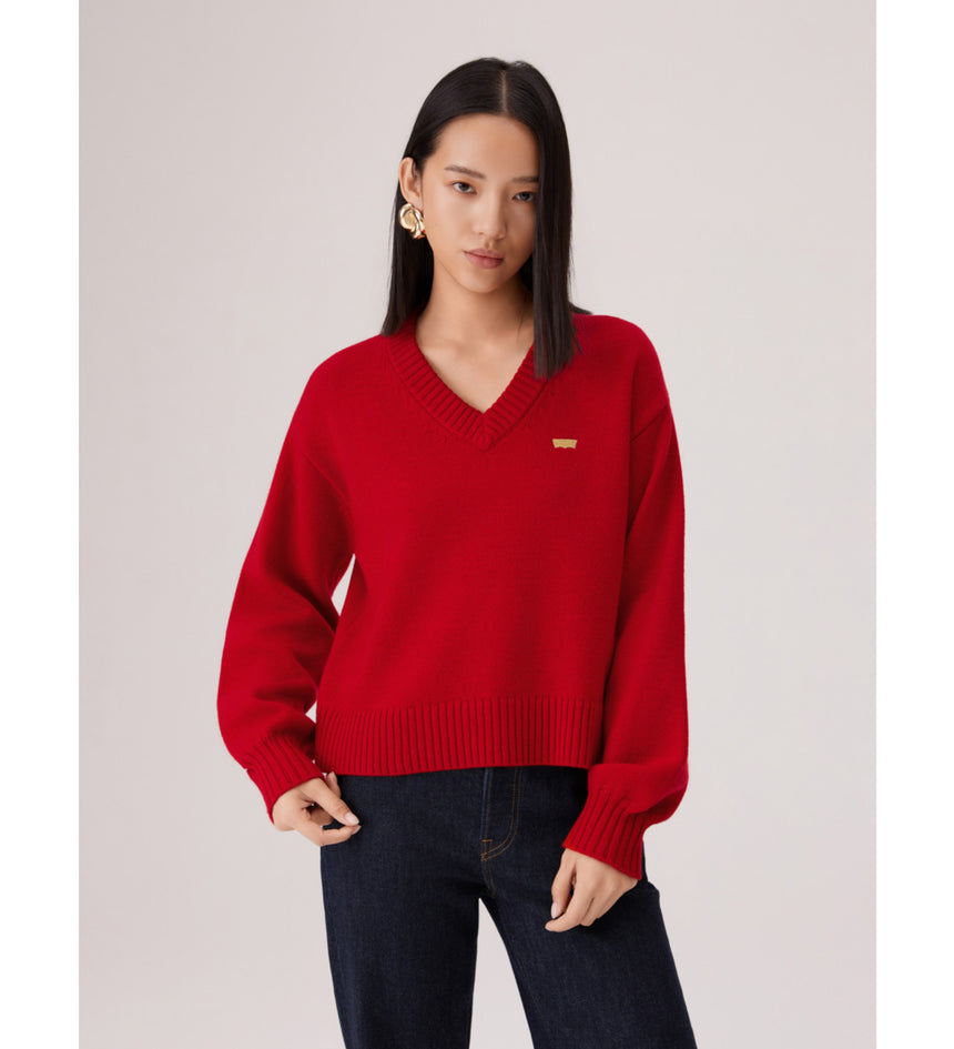 levi's® women's cny v-neck sweater 006Q50001XS- Red – Levi's Hong Kong