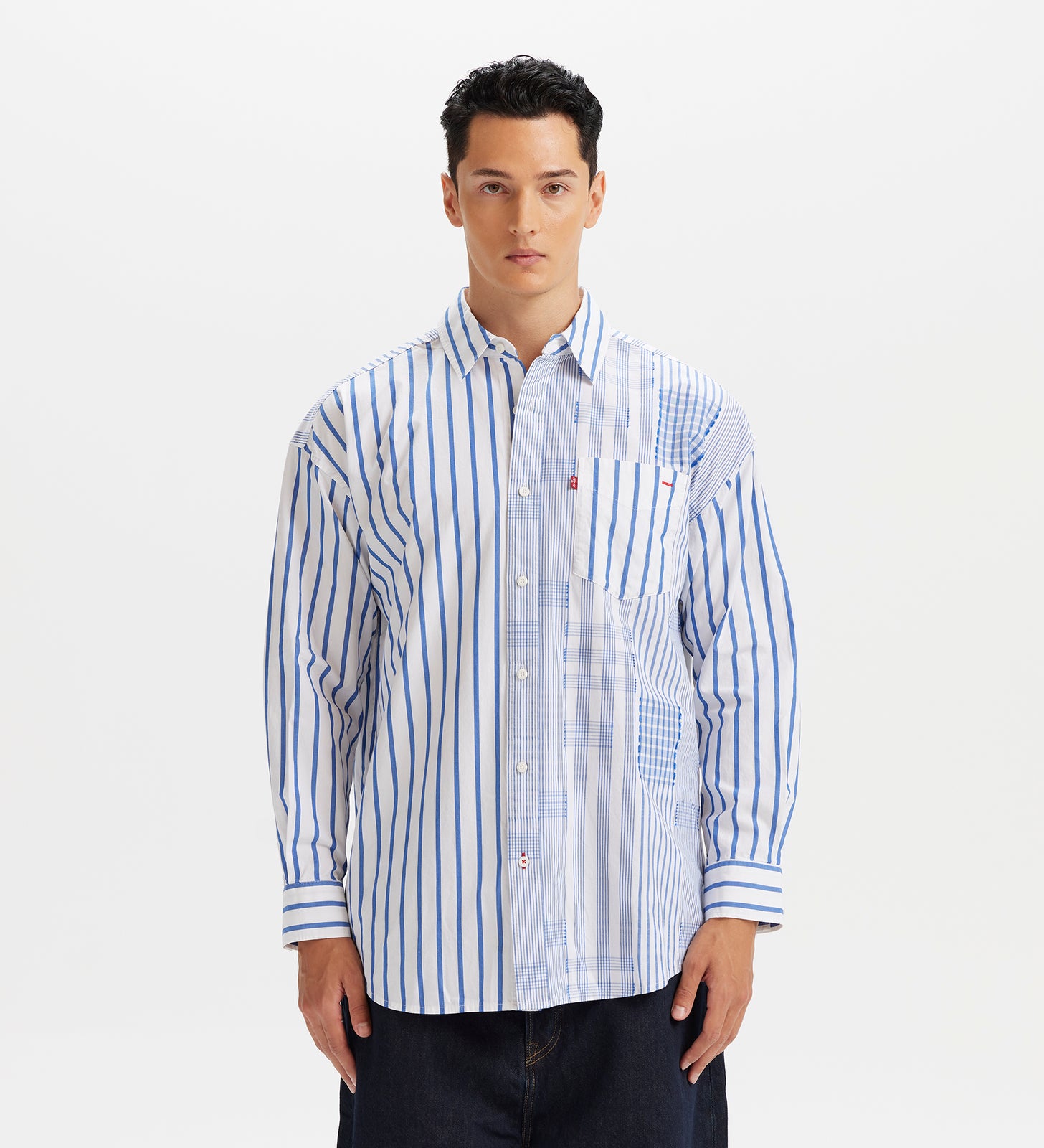 levi’s® 寬鬆長袖條紋牛津襯衫 | 男款 003MX0000S- Blue – Levi's 香港