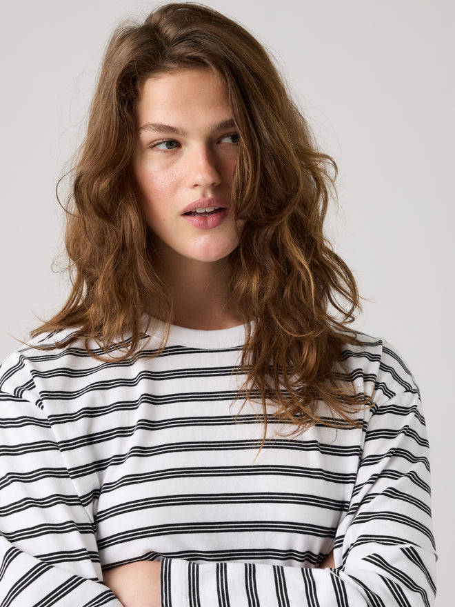rosé朴彩英同款 levi's® vintage 長袖 t 恤 | 女裝 0085S0013XXS- Paloma Stripe Bright White - White  – Levi's 香港