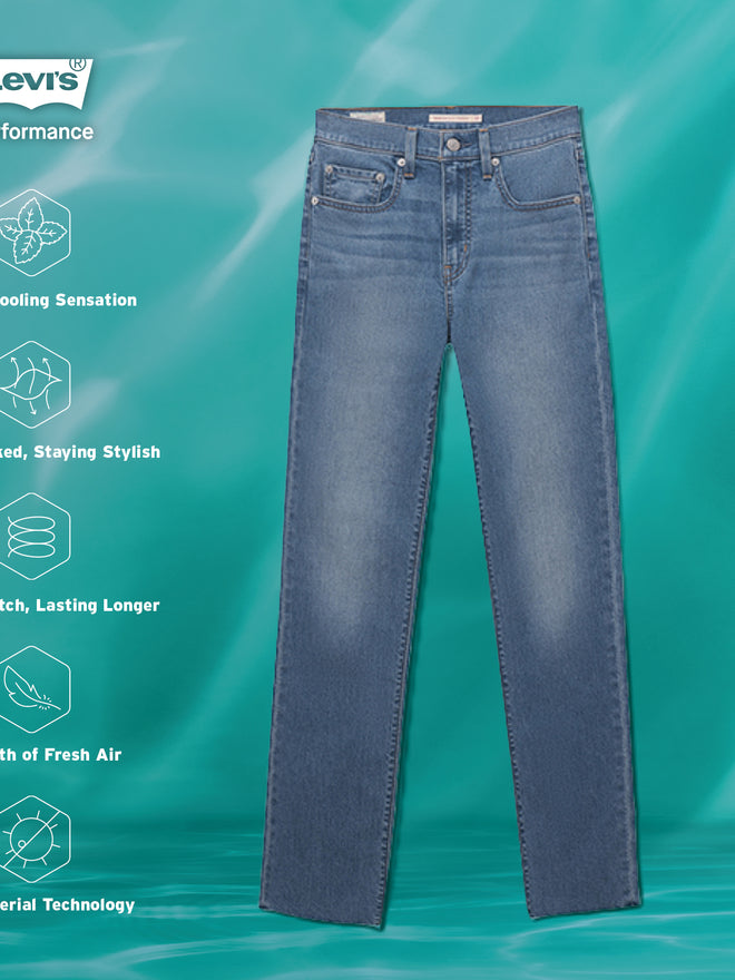 levi's® women's 724 high rise straight cool jeans 1888303302428 Light Indigo  – Levi's Hong Kong