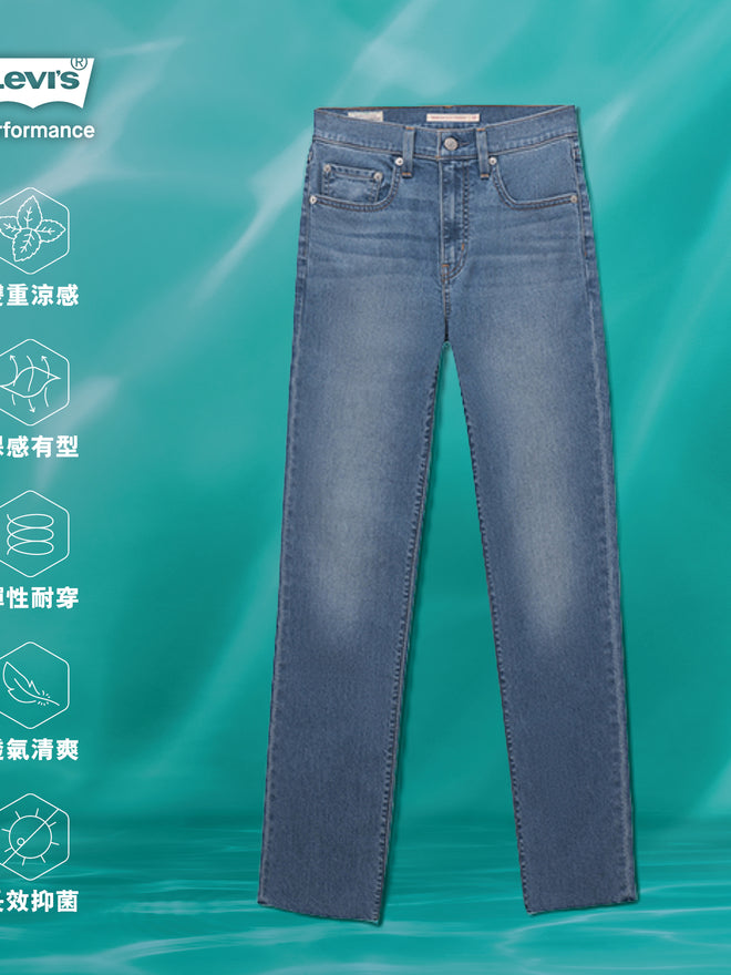 levi's® women's 724 high rise straight cool jeans 1888303302428 Light Indigo  – Levi's Hong Kong
