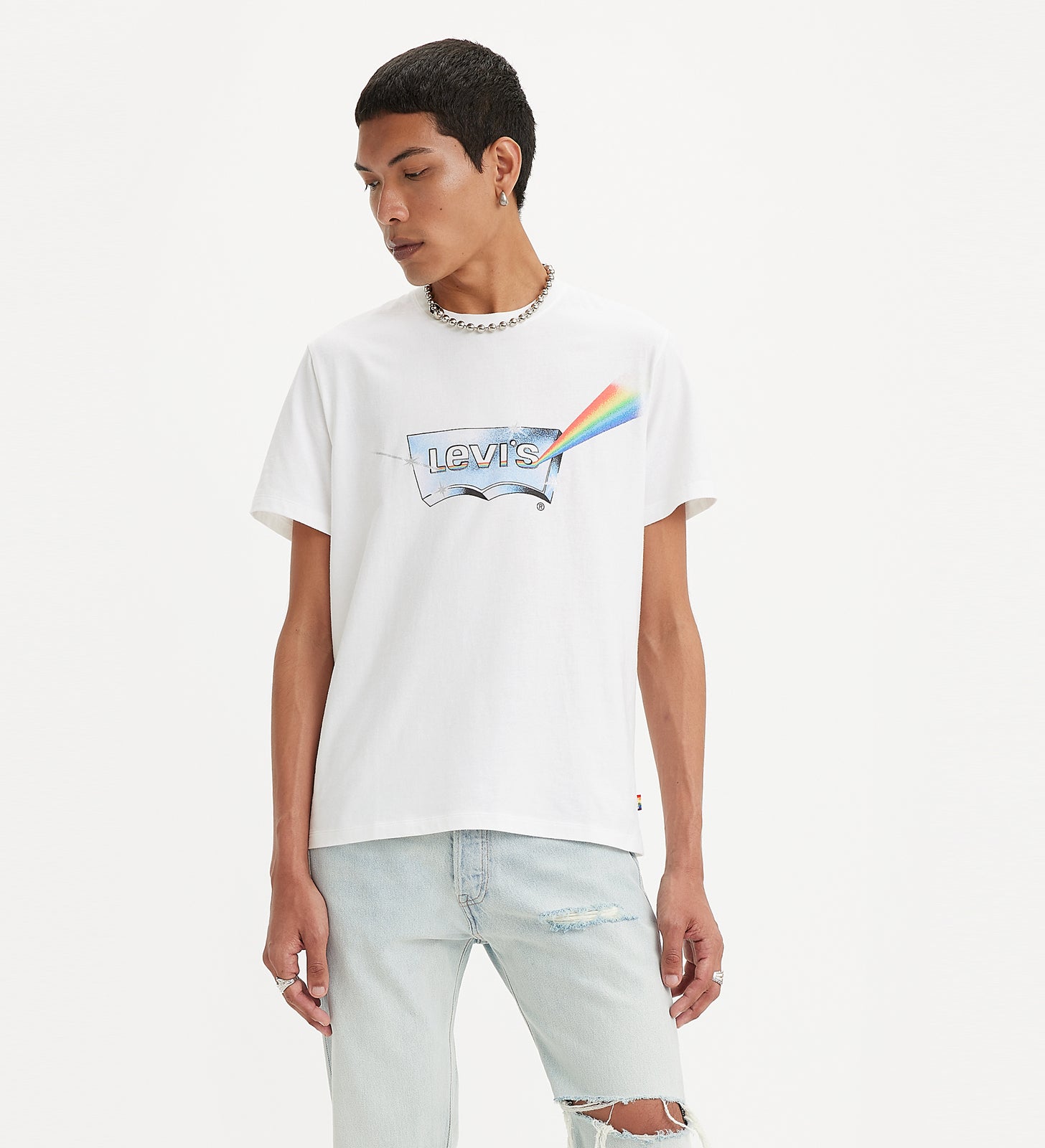 levi's® pride平權系列 印花圖案 t-shirt 246710039M- Prism White – Levi's 香港