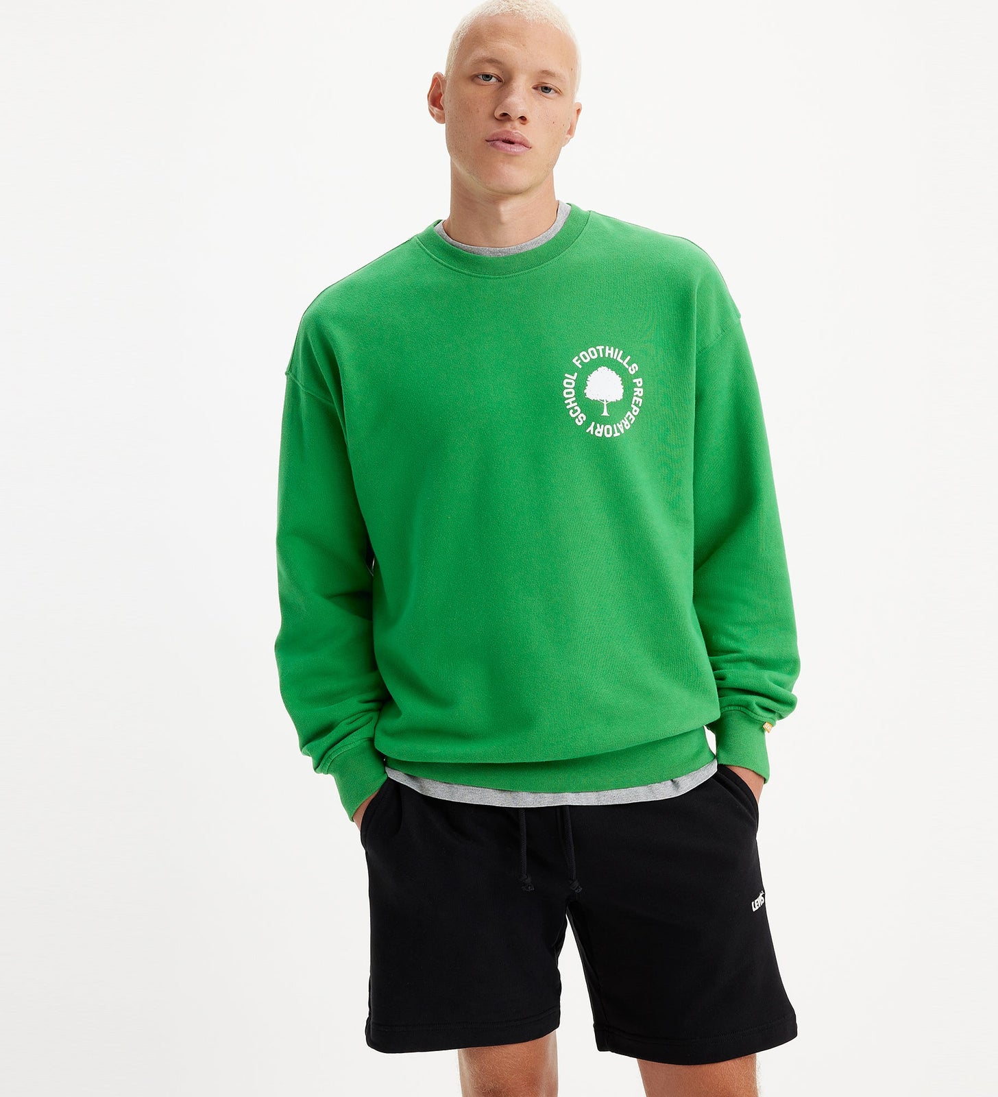 levi's® gold tab™ men's crewneck sweatshirt A37700011S- Crew Foothills Medium Green – Levi's Hong Kong