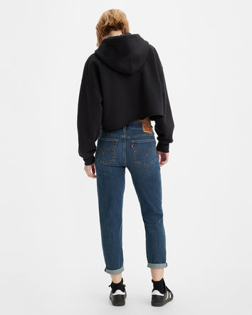 levi's® women's mid-rise boyfriend jeans 1988702852427 Dark Indigo Worn In  – Levi's Hong Kong