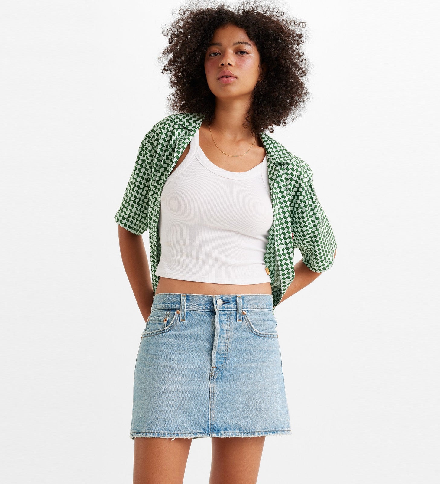 levi's® 標誌性牛仔裙|女裝 A4694000324- Light Indigo - Worn In – Levi's 香港