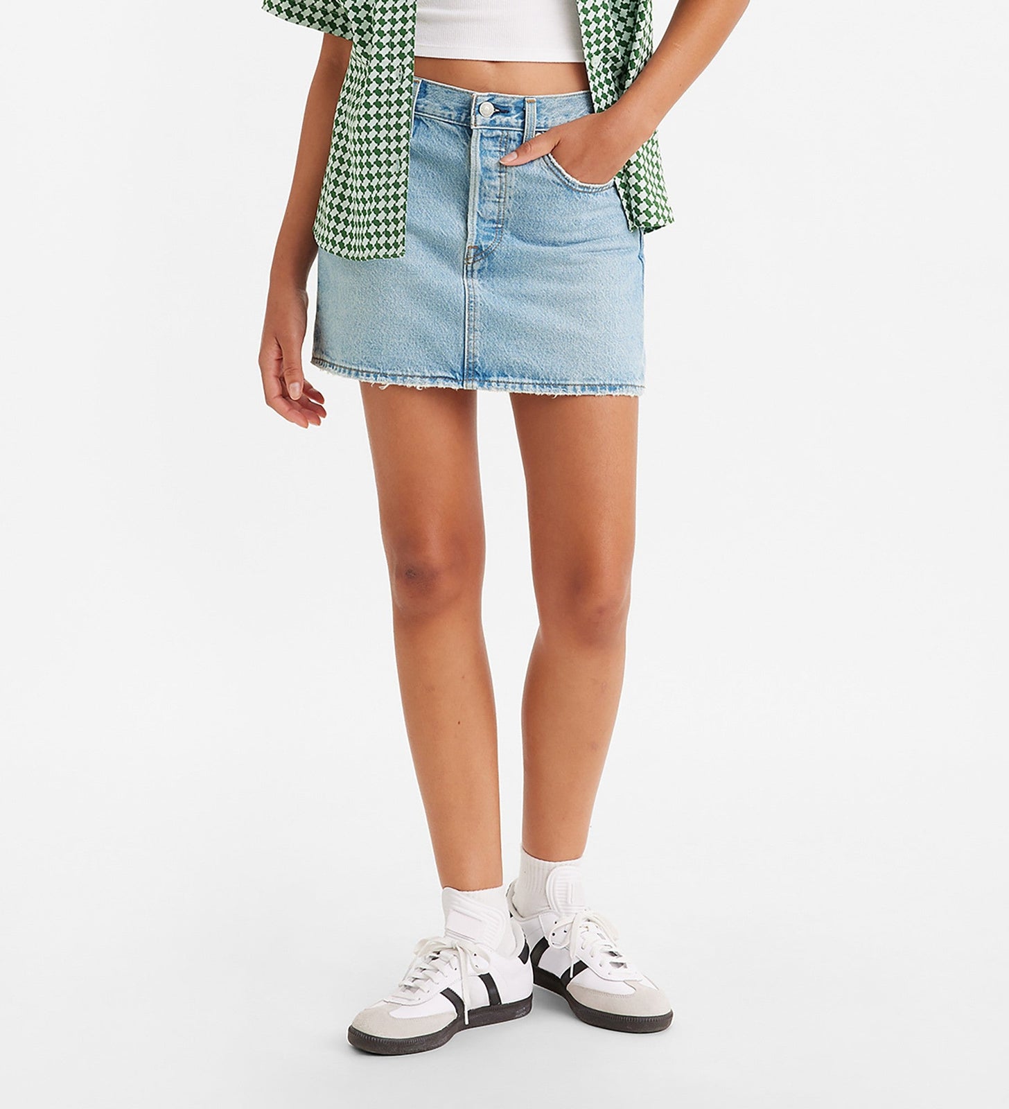 levi's® 標誌性牛仔裙|女裝 A4694000324- Light Indigo - Worn In – Levi's 香港