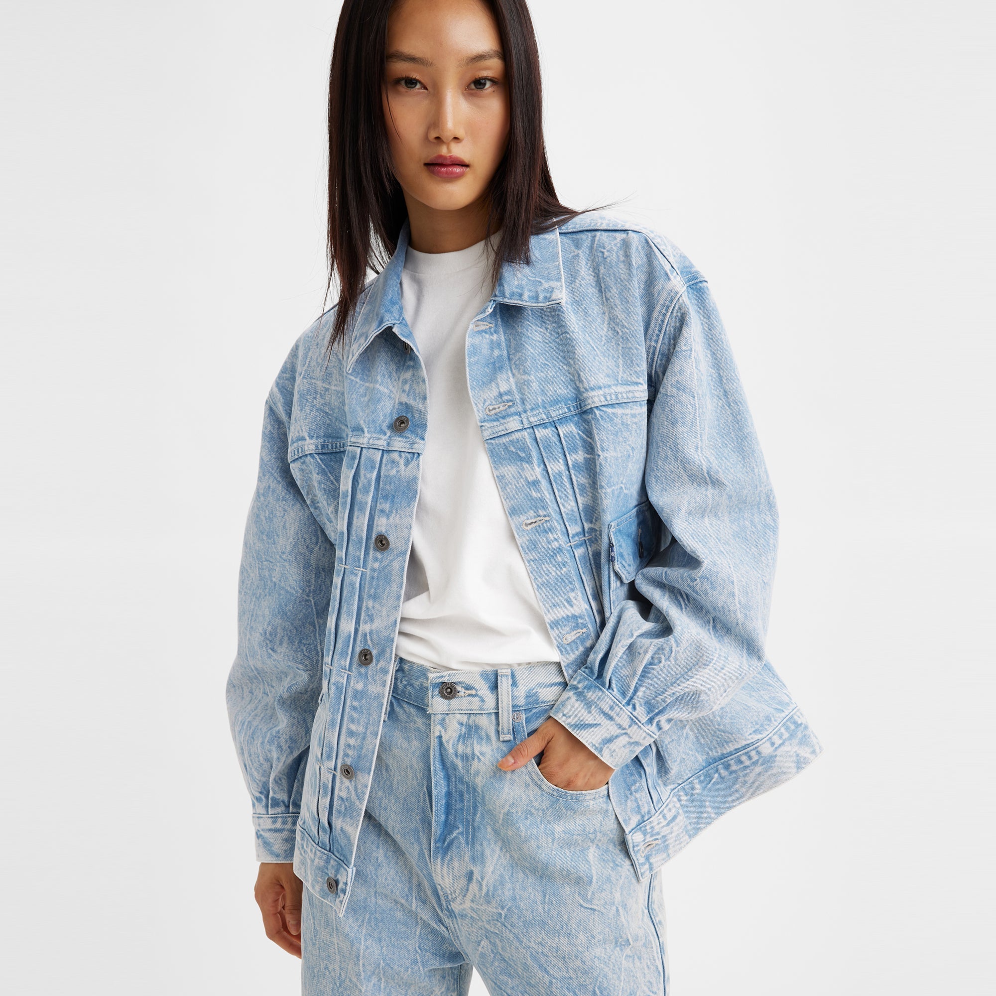 Levi's acid wash denim trucker jacket hotsell