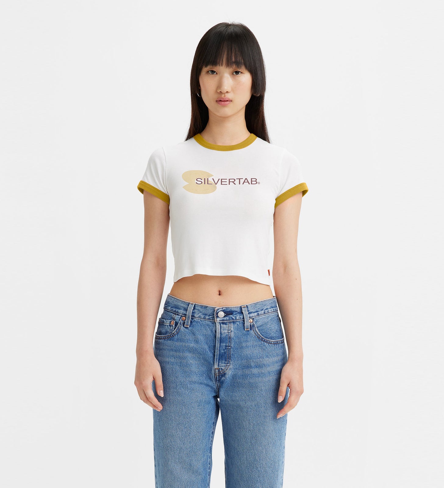 levi's® 圖案包邊短版 t-shirt | 女裝 A35230029XS- Bright White / Spicy Mustard Rib – Levi's 香港