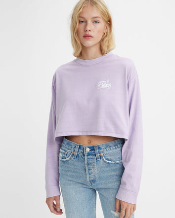 levi's® women's graphic long sleeve reese cropped tee A35250004S- Ls Fresh Logo Natural Dye Dusk  – Levi's Hong Kong