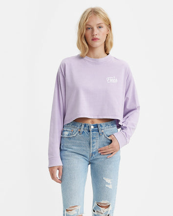 levi's® women's graphic long sleeve reese cropped tee A35250004S- Ls Fresh Logo Natural Dye Dusk  – Levi's Hong Kong