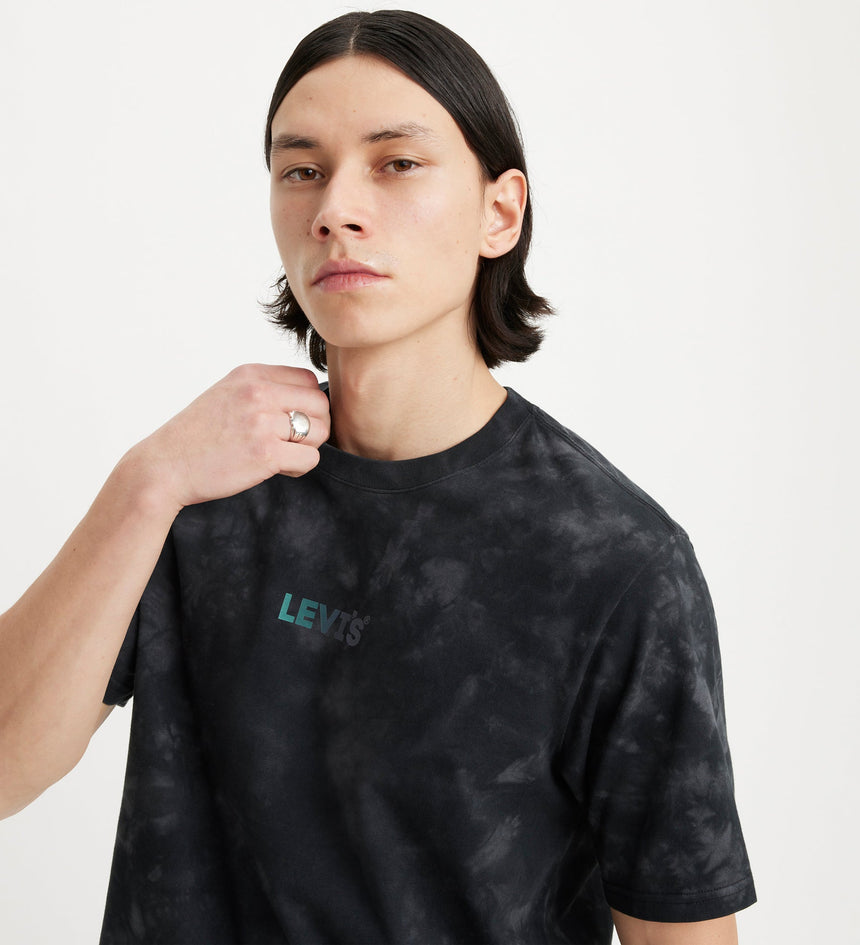 levi's® 鬆身短袖印花t-shirt | 男裝 161431021S- Headline Logo Wash Caviar - Black – Levi's 香港