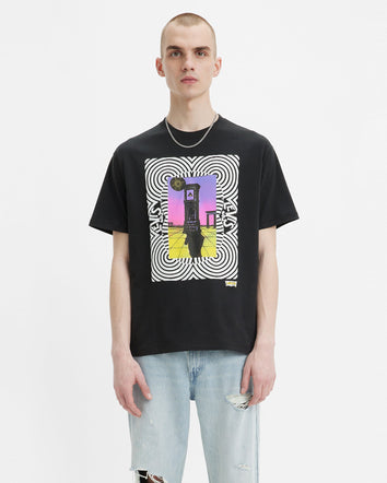 levi's® 印花復古版型t-shirt | 男裝 873730078S- Surreal Clock Caviar - Black  – Levi's 香港