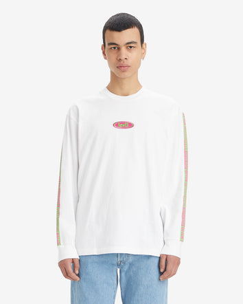 levi's® men's graphic long-sleeve authentic t-shirt A61450001S- Seasonal Exp Logo White+ - White  – Levi's Hong Kong