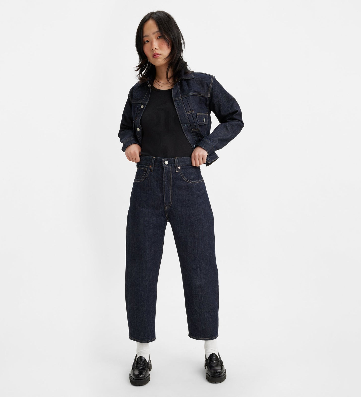 levi's® women's barrel jeans A5889000025- Moj Barrel Dark Rinse – Levi's Hong Kong