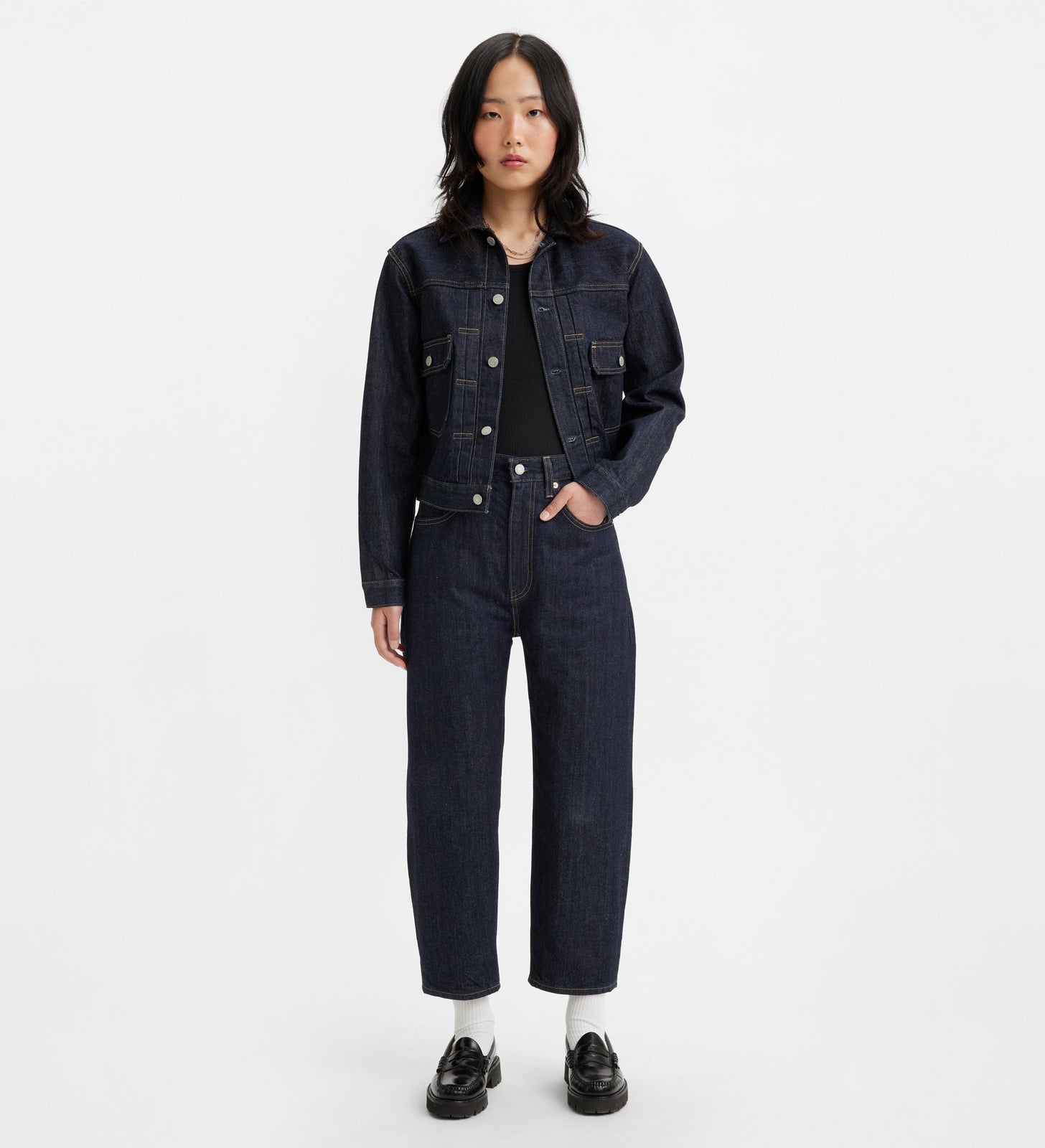 levi's® women's barrel jeans A5889000025- Moj Barrel Dark Rinse – Levi's Hong Kong