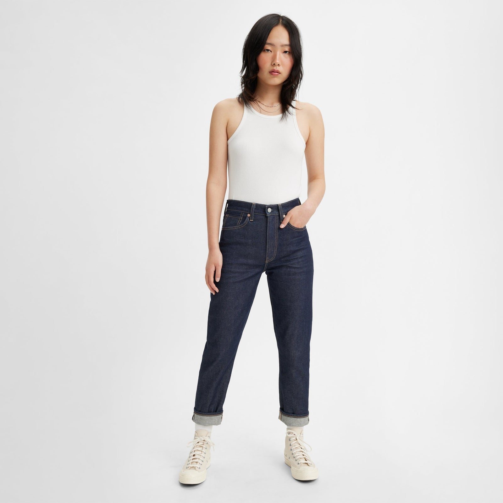 levi's® women's high-rise boyfriend jeans A589300002427 MOJ Ink Rinse Dark – Levi's Hong Kong