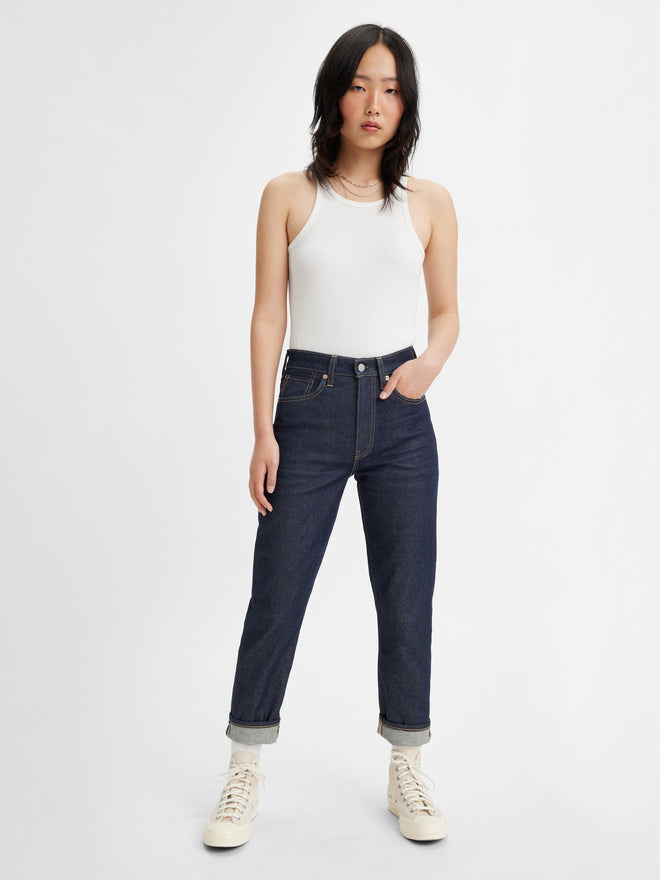levi's® women's high-rise boyfriend jeans A589300002427 MOJ Ink Rinse Dark  – Levi's Hong Kong