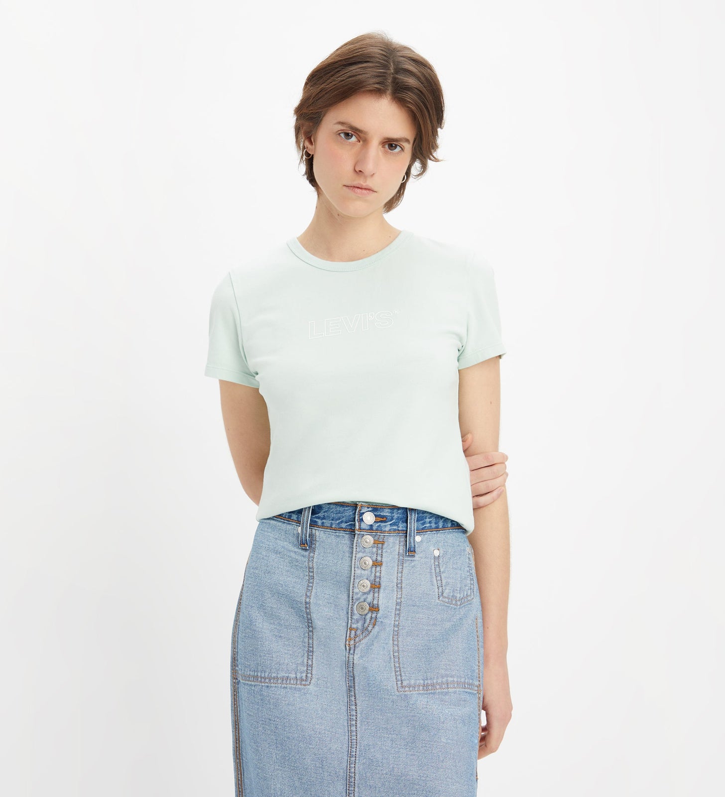 levi's®rickie 圖案 tee | 女裝 179440034XS- Minimal Sport Logo Outline Surf Spray - Blue – Levi's 香港