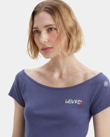 levi's® women's graphic babe t-shirt A60650001XS- Sweet Butterflies Crown Blue - Blue  – Levi's Hong Kong